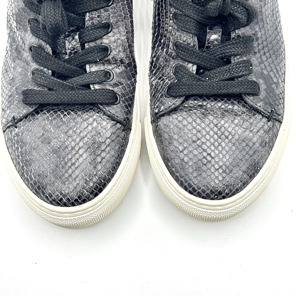 ZADIG & VOLTAIRE Shoes Black Python Snake Skin Leather Sneakers Size 41 / US 10 - Picture 3 of 11